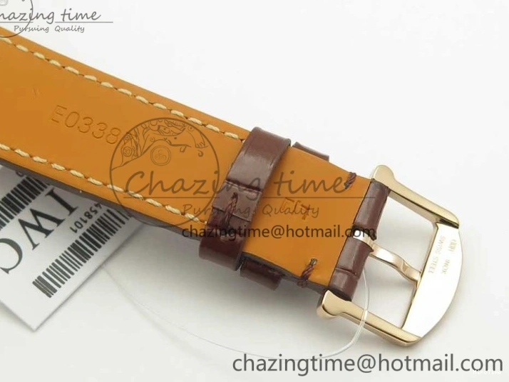 MIROTIME 0428 SportInspired Portofino IW458101 RG MK 1:1 Best Edition Gray Dial On Brown Leather Strap MIYOTA 7165
